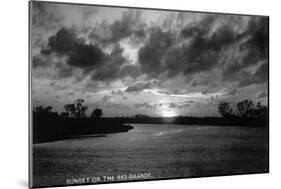 Texas - Sunset on the Rio Grande-Lantern Press-Mounted Art Print