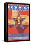 Texas, The Lone Star State, Longhorn Bull-Lantern Press-Framed Stretched Canvas