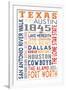 Texas - Typography-Lantern Press-Framed Art Print