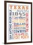 Texas - Typography-Lantern Press-Framed Art Print