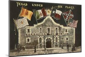 Texas under Six Flags, Alamo, San Antonio, Texas-null-Mounted Art Print