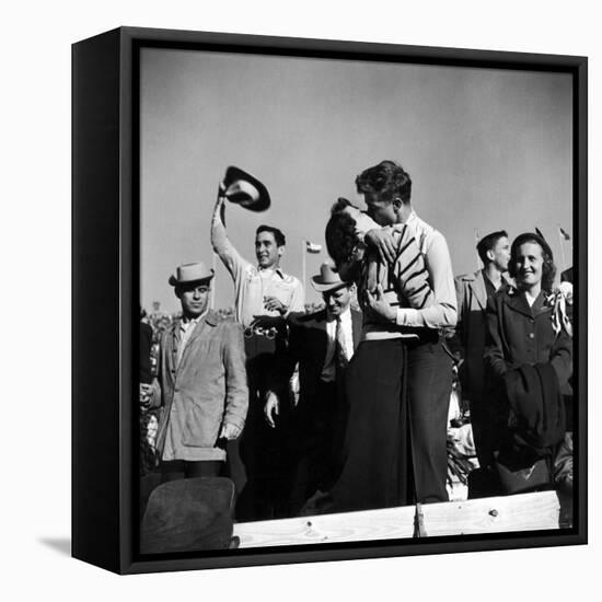 Texas University Students Kissing After a Close Football Victory over Southern Methodist University-Joe Scherschel-Framed Stretched Canvas