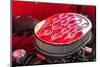 Texas, USA. Chrome air filter cover with flame decoration at a car show.-Emily M Wilson-Mounted Photographic Print