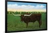 Texas - View of a Texan Longhorn (Steer) with Horns over Nine Feet, c.1940-Lantern Press-Framed Art Print