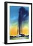 Texas - View of an Oil Well That Has Struck Oil, c.1952-Lantern Press-Framed Art Print