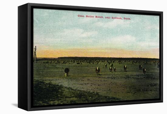 Texas, View of the Butler Ranch near Lubbock-Lantern Press-Framed Stretched Canvas