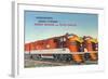 Texas - View of the Frisco Meteor and Texas Special Trains-Lantern Press-Framed Art Print