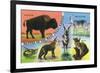 Texas - View of West Texas Natives: Buffalo, Coyote, Rattlesnake, Bob Cat, Antelope, Deer, c.1943-Lantern Press-Framed Premium Giclee Print