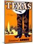 "Texas" Vintage Travel Poster, International Airways-Piddix-Mounted Art Print