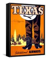 "Texas" Vintage Travel Poster, International Airways-Piddix-Framed Stretched Canvas