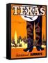 "Texas" Vintage Travel Poster, International Airways-Piddix-Framed Stretched Canvas