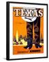 "Texas" Vintage Travel Poster, International Airways-Piddix-Framed Art Print