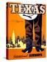 "Texas" Vintage Travel Poster, International Airways-Piddix-Stretched Canvas