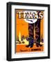 "Texas" Vintage Travel Poster, International Airways-Piddix-Framed Art Print