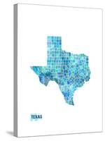 Texas Watercolor Map-Michael Tompsett-Stretched Canvas