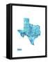 Texas Watercolor Map-Michael Tompsett-Framed Stretched Canvas