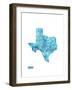 Texas Watercolor Map-Michael Tompsett-Framed Art Print