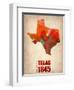 Texas Watercolor Map-NaxArt-Framed Art Print