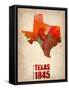 Texas Watercolor Map-NaxArt-Framed Stretched Canvas