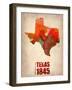 Texas Watercolor Map-NaxArt-Framed Art Print