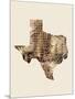 Texas Watercolor Map-Michael Tompsett-Mounted Art Print