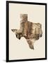 Texas Watercolor Map-Michael Tompsett-Framed Art Print