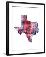 Texas Watercolor Map-Michael Tompsett-Framed Art Print