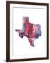 Texas Watercolor Map-Michael Tompsett-Framed Art Print