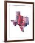 Texas Watercolor Map-Michael Tompsett-Framed Art Print