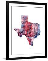 Texas Watercolor Map-Michael Tompsett-Framed Art Print