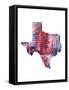 Texas Watercolor Map-Michael Tompsett-Framed Stretched Canvas