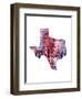 Texas Watercolor Map-Michael Tompsett-Framed Art Print