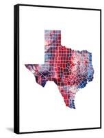 Texas Watercolor Map-Michael Tompsett-Framed Stretched Canvas