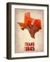 Texas Watercolor Map-NaxArt-Framed Art Print