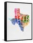 Texas Watercolor Word Cloud-NaxArt-Framed Stretched Canvas