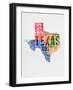 Texas Watercolor Word Cloud-NaxArt-Framed Art Print