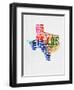 Texas Watercolor Word Cloud-NaxArt-Framed Art Print