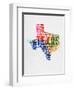 Texas Watercolor Word Cloud-NaxArt-Framed Art Print