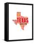 Texas Word Cloud Map-NaxArt-Framed Stretched Canvas