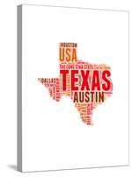 Texas Word Cloud Map-NaxArt-Stretched Canvas