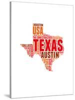 Texas Word Cloud Map-NaxArt-Stretched Canvas