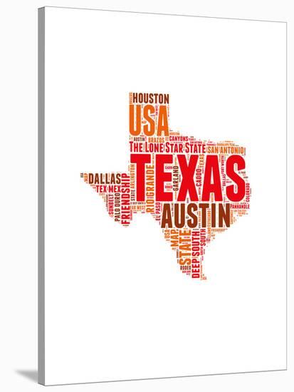 Texas Word Cloud Map-NaxArt-Stretched Canvas