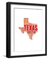 Texas Word Cloud Map-NaxArt-Framed Art Print