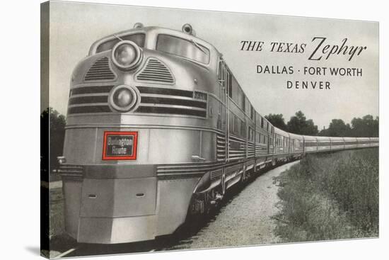 Texas Zephyr, Streamlined Train-null-Stretched Canvas