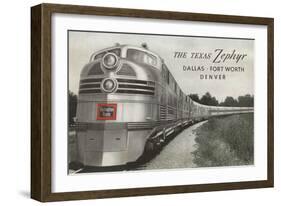 Texas Zephyr, Streamlined Train-null-Framed Art Print