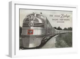 Texas Zephyr, Streamlined Train-null-Framed Art Print