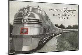 Texas Zephyr, Streamlined Train-null-Mounted Art Print