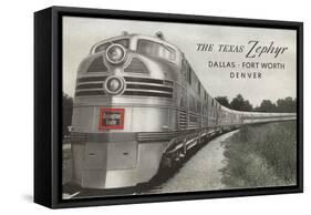 Texas Zephyr, Streamlined Train-null-Framed Stretched Canvas