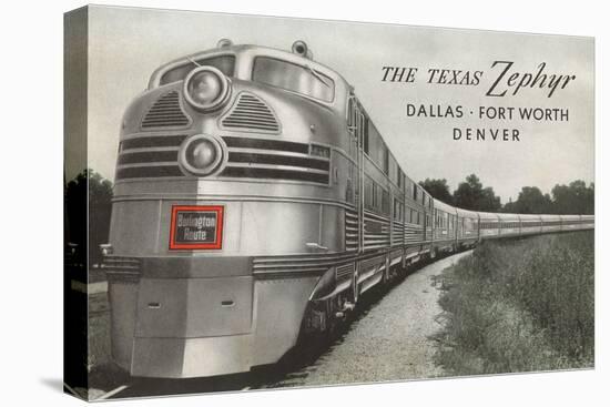 Texas Zephyr, Streamlined Train-null-Stretched Canvas