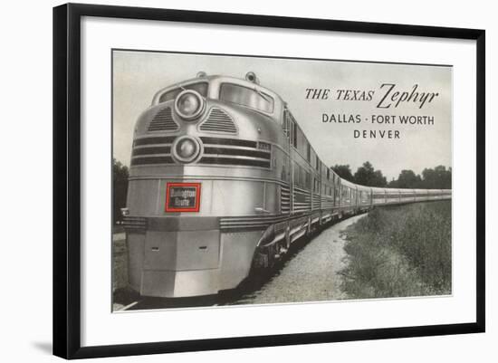Texas Zephyr, Streamlined Train-null-Framed Art Print